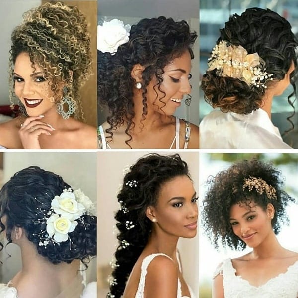 Mais de 20 Inspirações de penteados para NOIVaS DE cabelos cacheados –  Dentro do Casamento